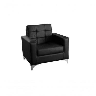 Imagem de Poltrona Decorativa Taina Preto material sintético - MATRIX