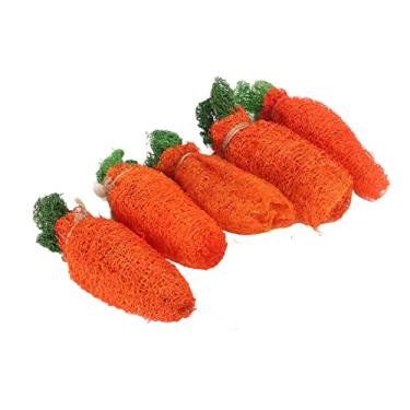 Imagem de Yctze Brinquedos para Mastigar Cenoura Bucha de Coelho - Brinquedos de Mastigar Resistentes para Moagem de Dentes Naturais e Mordidas para Coelhos, Hamsters e Porquinhos-da-índia (M