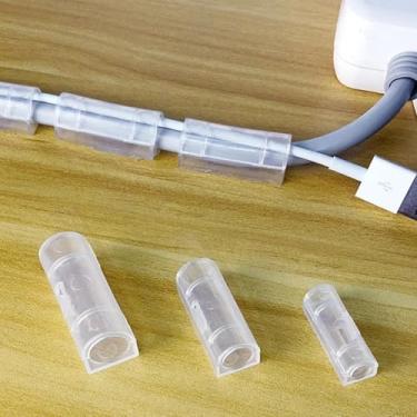 Imagem de 20 peças de grampo de arame fixador de cabo de fixação de parede fita dupla face forte fios descascáveis fixador de fios organizador de suporte