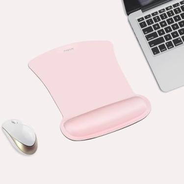 Imagem de Suporte de descanso de pulso para mouse pad, mousepad ergonômico com pano macio e espuma viscoelástica elevada, base antiderrapante, alívio da dor, almofada de descanso de pulso, almofada de digitação