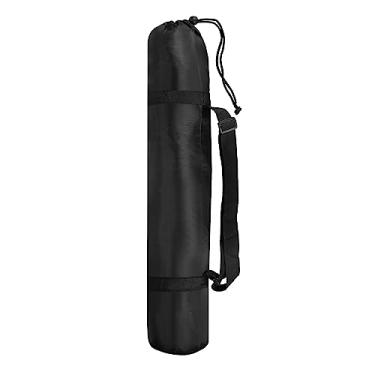 Imagem de Bolsa para tripé monopé de 71 cm, bolsa de armazenamento de tripé dobrável de nylon com alça de ombro para acampamento de viagem ao ar livre, preta
