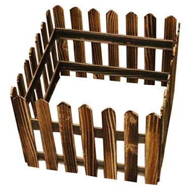 Imagem de 1Pc 47.2 Inch Christmas Wooden Picket Fence Small Decorative Garden Fence for Christmas Xmas Tree Home Party Decor (Carbonized) (Color : As Shown)