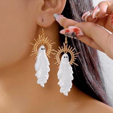 Imagem de Brincos de Halloween para mulheres, pingentes, fantasma, abóbora, bijuterias, acessórios de fantasia, brincos festivos, presentes de Natal