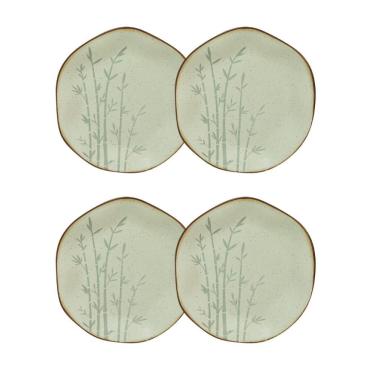 Imagem de Conjunto 4 Pratos De Sobremesa 21,5 Cm Ryo Bambu Porcelana Oxford