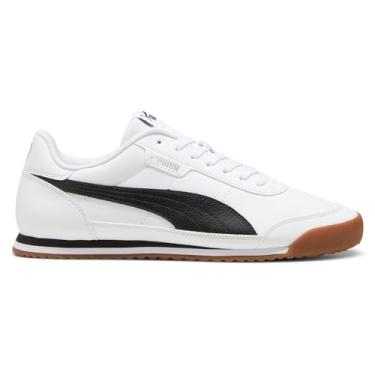 Imagem de PUMA Tênis masculino Turino II com cadarço casual - branco, Branco, 40