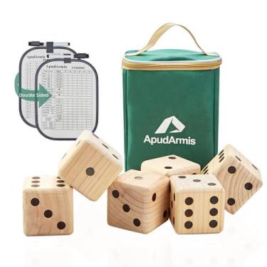 Imagem de Conjunto de jogos Giant Wooden Yard Dice Apudarmis com placar e bolsa