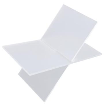 Imagem de ZJchao Suporte de Livro Acrílico Transparente Multifuncional Aberto Livro Expositor para Cafés e Decoração do Escritório Claro Cruz Quadro Livro Suporte