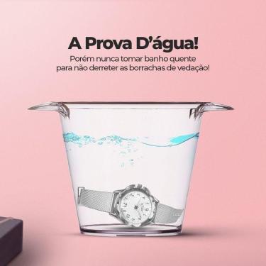 Imagem de Relogio Feminino Aço Inox Prova Dagua + Pulseira + Colar Qualidade Premium Pulseira Ajustavel Moda