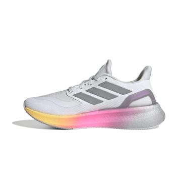 Imagem de adidas Tênis feminino Pureboost 5, Branco/Prata Metálico/Spark, 5