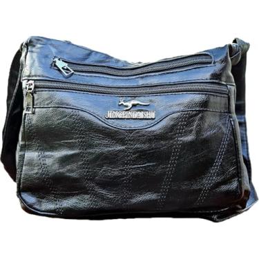 Imagem de Bolsa Feminina Pequena De Ombro Transversal Tiracolo Hobo Tote Elegante Social Couro Pu (Preta)