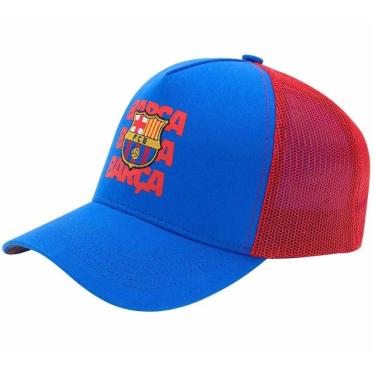 Imagem de Boné Barcelona Aba Curva SuperCap Bordado Barça - Azul/Vermelho-Unissex