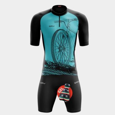 Imagem de Conjunto de Ciclismo Masculino - Camisa Roda Vermelha (PRO) e Bermuda GEL (WAY)-Masculino