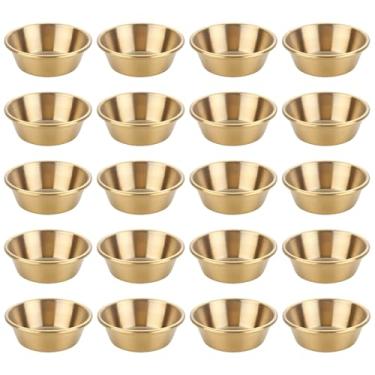 Imagem de LUMINFLY 20 peças de copos de molho de aço inoxidável de 65 ml, tigelas redondas pequenas douradas de 65 ml para panela quente, churrasco e jantar, 304 seguros para alimentos, empilháveis, de longa