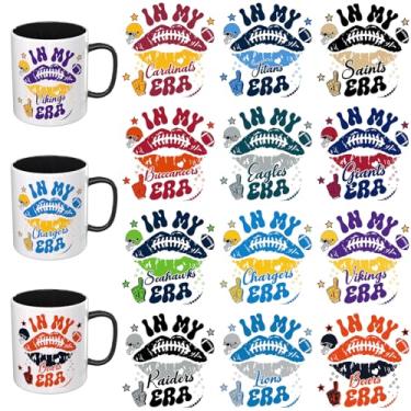 Imagem de Adesivos UV DTF para jogos de bola - 12 folhas de futebol UV DTF envoltório de copo para canecas de café, decalques DIY para copos, esfregar à prova d'água em transferências para artesanato