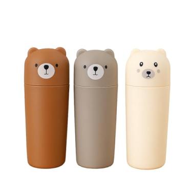 Imagem de Estojo Escova de Dente, Porta Escova Talher Infantil Urso Color Charme Ideal para Bolsa Viagens(CREME)