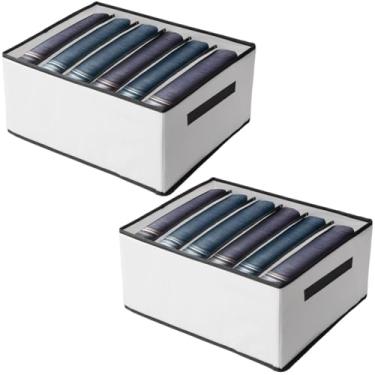 Imagem de Camisetas de grande capacidade de 20 L, saias, meias, roupas jeans, organizadores de roupas de gaveta, organizadores de roupas de 6 grades, organizadores de roupas de guarda-roupa, organizadores de