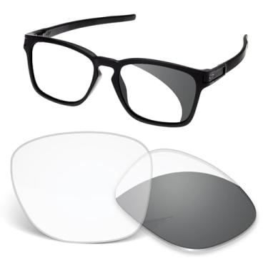 Imagem de Biyxpiv Lentes de substituição de 1,5 mm compatíveis com Oakley Latch SQ Asian Fit OO9358 55 mm de largura, antiarranhões, Cinza fotocrômico, 55MM
