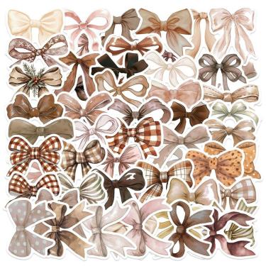 Imagem de Pacote de adesivos Maillard Color Aesthetic Ribbon Bow 50 unidades