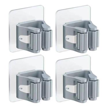 Imagem de 2X 4 Suportes Adesivo Gancho Para Vassoura Mop Rodo Organiza