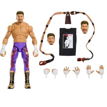 Imagem de Mattel WWE Ultimate Edition Action Figure & Accessories Set, Eddie Guerrero 6-inch Collectible with Swappable Heads & Hands, 30 Articulation Points