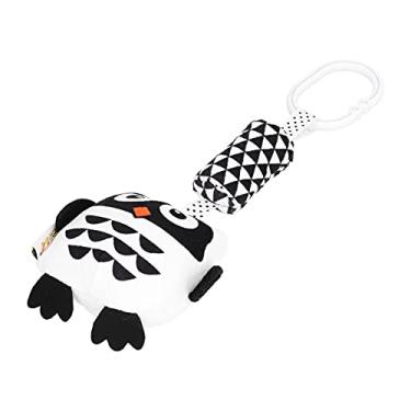 Imagem de Cryfokt Coruja Branca Preta Pendurada Chocalho Carrinho Brinquedo Pelúcia Som Macio para Bebês de 3 Meses (Coruja)