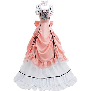 Imagem de Grand Duke Anime Kuroshitsuji Ciel Phantomhive Cosplay Costume Pink Lolita Dress Halloween Costume Full Set (Costume,Female M)