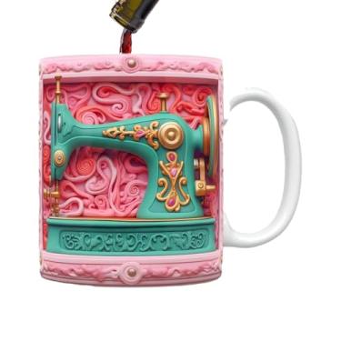 Imagem de Caneca da máquina de costura, caneca de costura engraçada | Caneca temática de máquina de costura | 3DUnique novidade multiuso para máquina de lavar louça e caneca de café segura para micro-ondas para