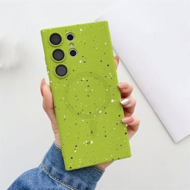 Imagem de Capa de silicone fosca com bolinhas para Samsung S25 S24 S23 S22 Ultra S21 Plus S20 FE Note 20, capa protetora de lente de câmera, verde mostarda, para Samsung S24Ultra