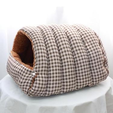 Imagem de Fxzqgnh Cama para Gatos, Toca para Gatos, Cama Quente E Macia para O Inverno, Lavável, Esconderijo, Casa para Gatos Domésticos, Filhotes E Cães de Pequ, Grade de Café