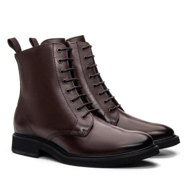 Imagem de Bota Coturno Feminina Couro Liso Versátil Conforto-Feminino