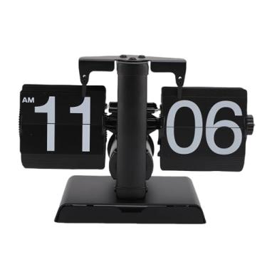 Imagem de RiToEasysports Relógio Mecânico Flip Down, Relógio Vintage Alimentado por Bateria, Giratório Com Base de Armazenamento de Gaveta para Mesa de Escritório, Aço Inoxidável e Plástico, 7,9 pol. de