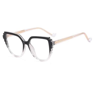 Imagem de Óculos de grau gatinho populares femininos armação grande lentes de leopardo (5)