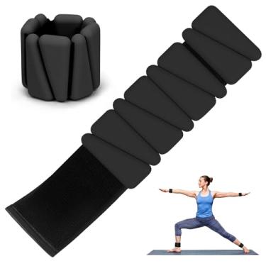 Imagem de Conjunto de 2 pesos de pulso, pesos de tornozelo e pulso, pulseiras ajustáveis de silicone (900 g cada) para mulheres e homens, adequadas para ioga, pilates, dança, corrida, exercícios de piscina