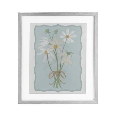 Imagem de Stupell Industries Impressão emoldurada cinza de margaridas com recortes de mola, design de Leslie Hermosa, 40,6 x 33,5 cm