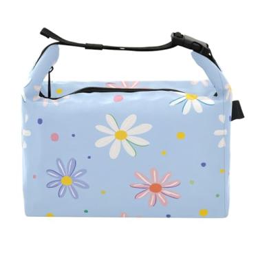 Imagem de STAYTOP Linda lancheira de pétalas de margarida com fivela, lancheira isolada para meninos e meninas, lancheira térmica para trabalho escolar