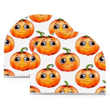 Imagem de Wassud Pacote com 2 porta-guardanapos de acrílico fofo abóboras dispensador de guardanapos de papel para mesa, cozinha, sala de jantar, bancada (comporta 50-60 guardanapos)