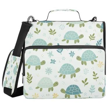 Imagem de Burbuja Pasta de fichário com zíper com 3 argolas com lixa expansível e alça de ombro para laptop de 13 polegadas, vários bolsos para trabalho de escritório