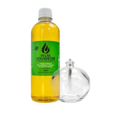 Imagem de Vela Lamparina Redonda 100ml Com Pavio + Fluído De Citronela - Velas B