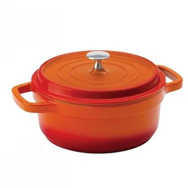 Imagem de Panela Redonda Caçarola Ferro Fundido Esmaltada panela ferro fundido esmaltada(LARANJA | 24CM)