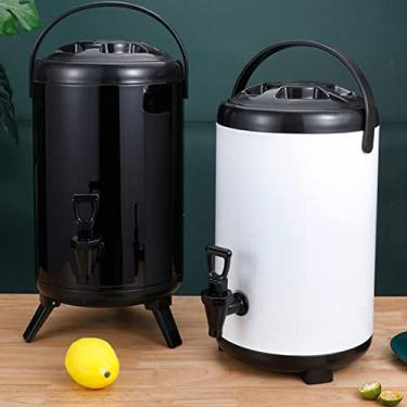 Imagem de Phefop Distribuidor de Bebidas Isolado, Dispensador de Bebidas de Aço Inoxidável Com Torneira para chá Com Leite, Recipiente de Quentes e Frias de 8 Litros para Festas (Branco)