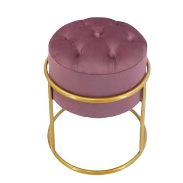 Imagem de Pufes Para Sala Decoração Moderna Estilo Industrial puff redondo para Ambientes Lounge e Decoração(Rose Gold,Preto)