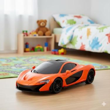 Imagem de Carrinho de Controle Remoto Esportivo 1:24 – Velocidade 6km/h, 2.4GHz, Design Realista, Resistente e Divertido para Crianças – Laranja