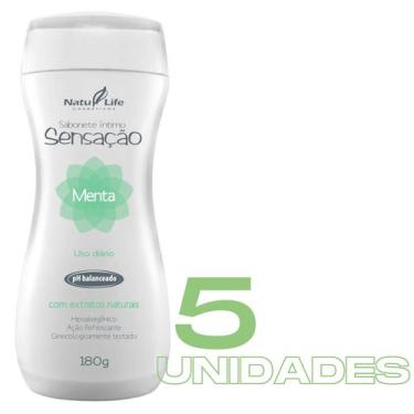 Imagem de Kit 5 Sabonete Íntimo Sensação Menta Limpeza e Manutenção do pH - Natu