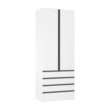 Imagem de Guarda Roupa 2 Portas 90cm Branco Ff Com Branco Mat