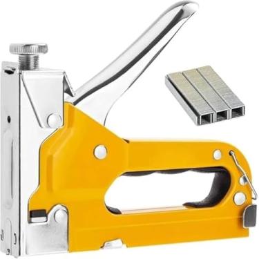 Imagem de Grampeador robusto de metal, para fixar tecidos, madeiras, e decoracao,forte