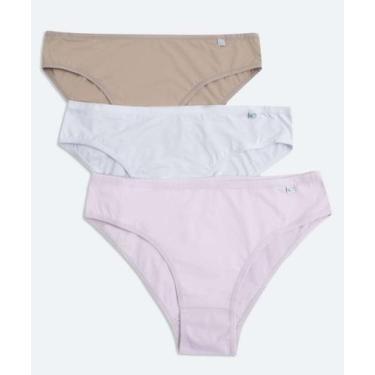 Imagem de Kit 3 Calcinhas Biquíni Delcotton-75349, Branco, G