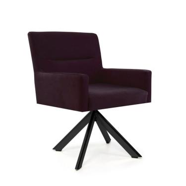 Imagem de Poltrona para Sala de Estar Veludo Giratória Angel Uva