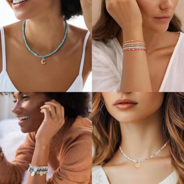 Imagem de NITOPUPU 150 peças 4 × 2 mm contas de pedra espaçadora de arenito de ouro natural para suprimentos de fabricação de joias, contas de tubo de pedras preciosas redondas semi planas soltas para pulseiras