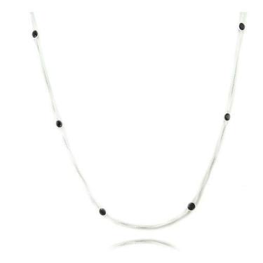 Imagem de Colar Chocker Pedra Zirconia Prata Legitima 925