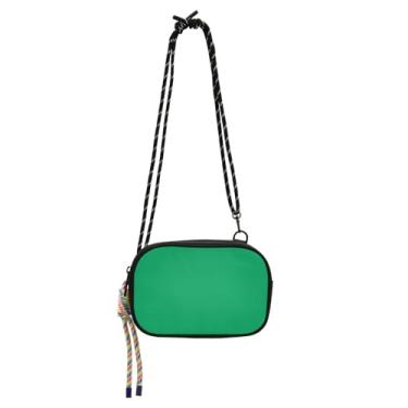 Imagem de ODAWA Bolsa transversal masculina de alça longa Pansy com bolso com zíper e alça ajustável bolsa de viagem para mulheres, Verde pavão, One Size